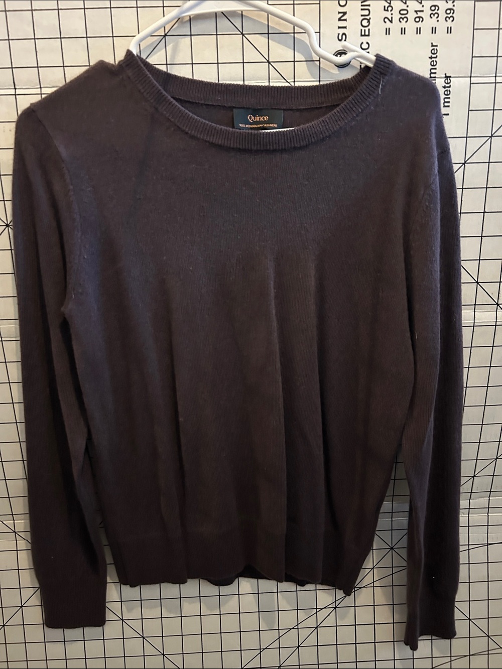 Quince 100% Mongolian Cashmere Crewneck Sweater in Dark Eggplant